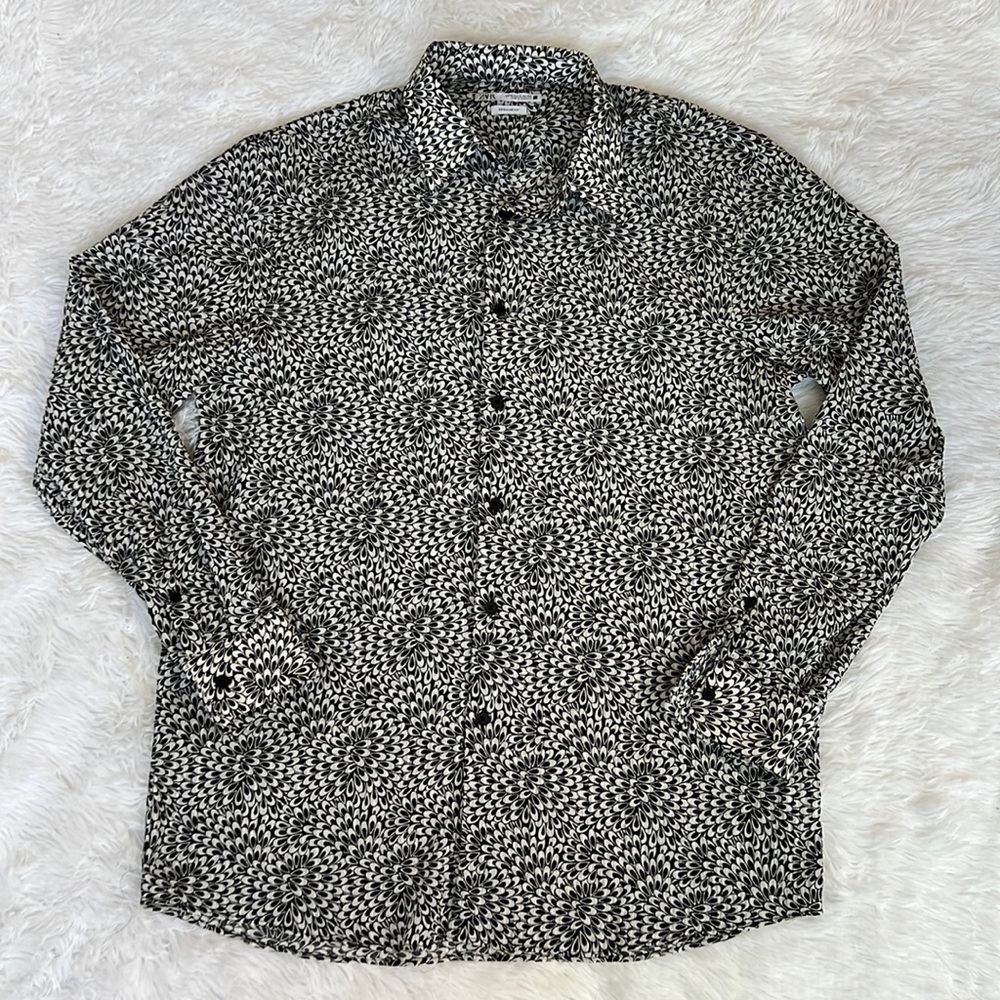 ZARA MENS FLORAL BUTTON DOWN LONG SLEEVE SHIRT